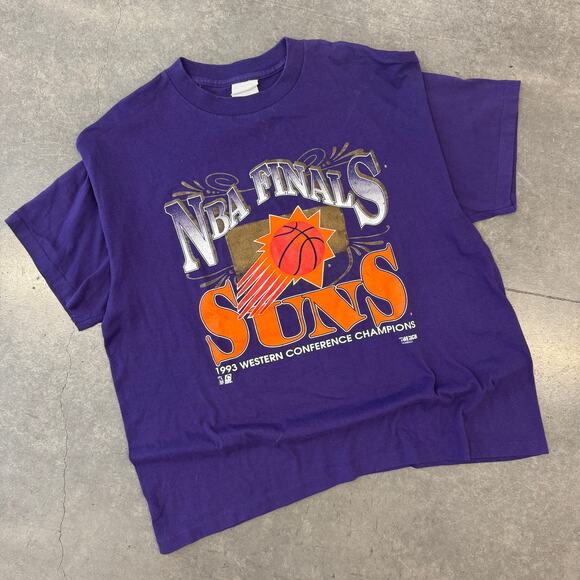 Vintage Y2k 90's Phoenix Suns 1993 Nba Finals Basketball Purple Graphic Tee XL - Picture 1 of 5